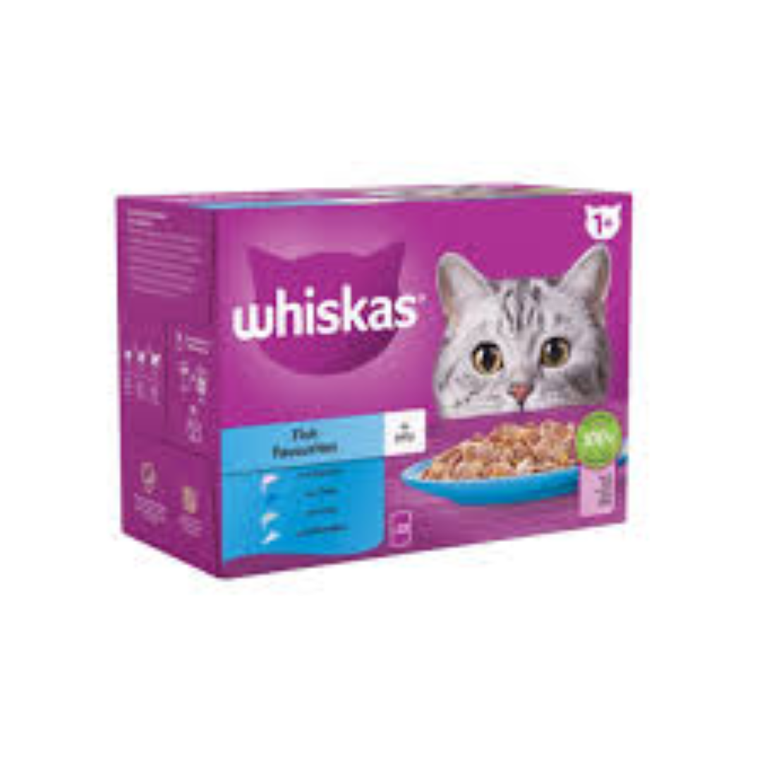 WHISKAS CAT POUCHES FISH IN JELLY 12*85G